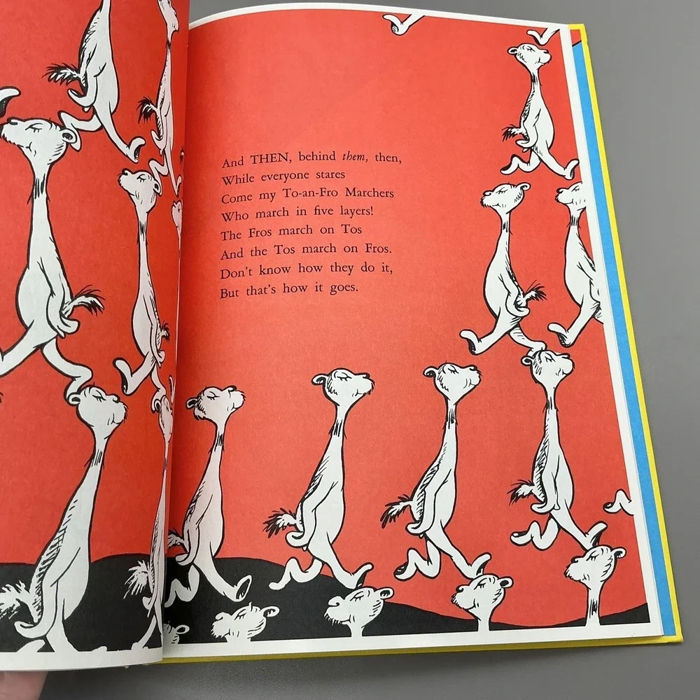 Vintage If I Ran The Circus Dr Seuss 1956 Random House HC Red Yellow Illustrated